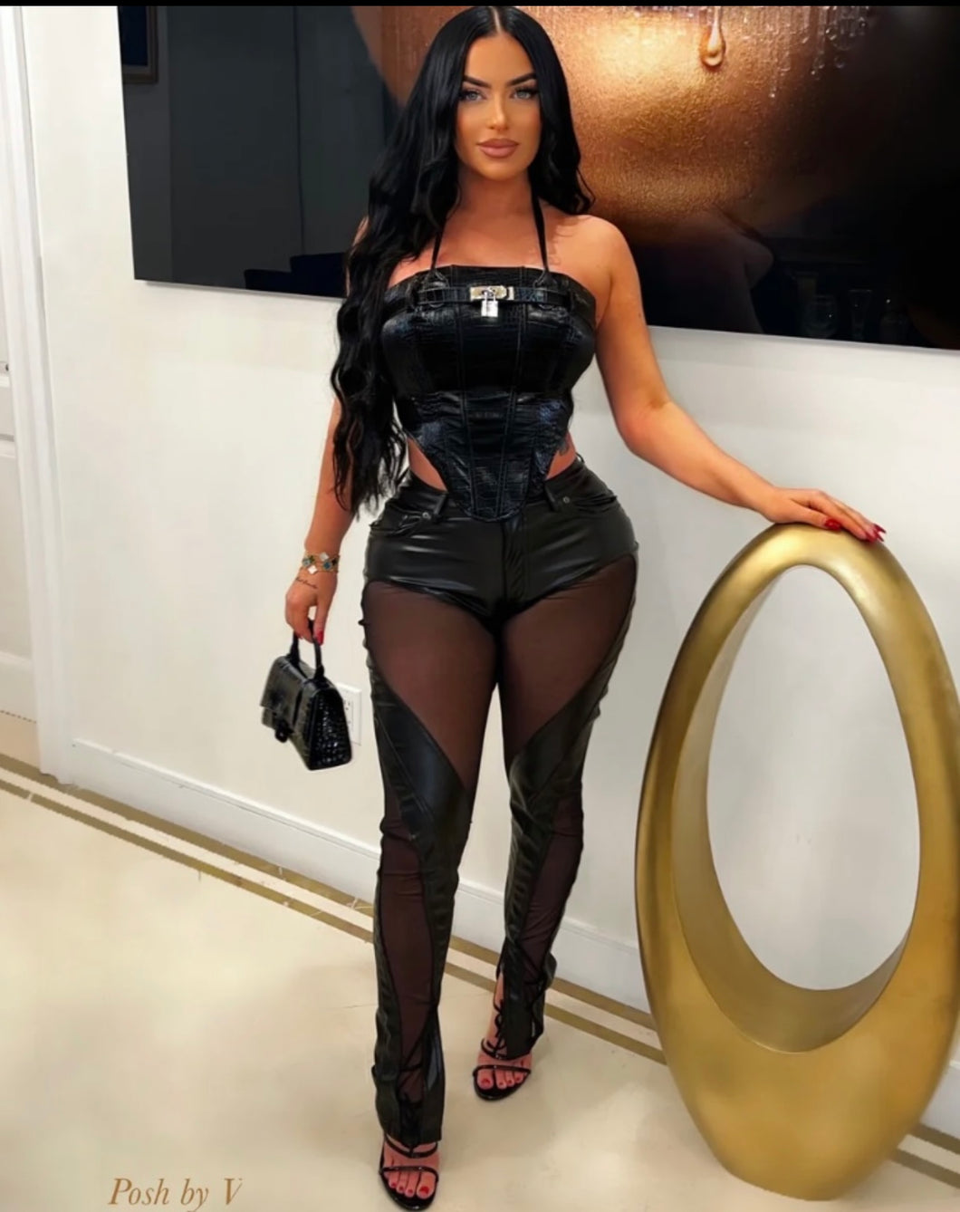 Leather pants - black